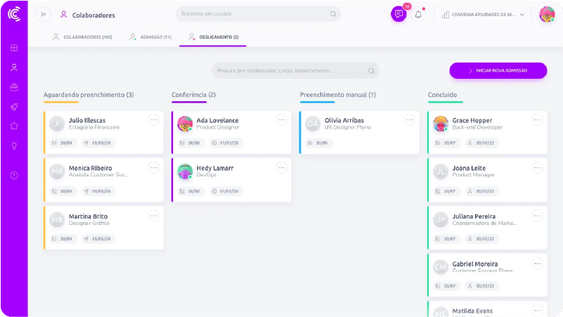 [TELA] Admissao e desligamento